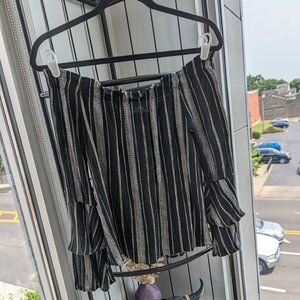 Striped off the shoulder top